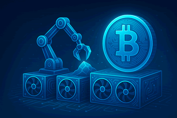 مزرعة تعدين بيتكوين حديثة
